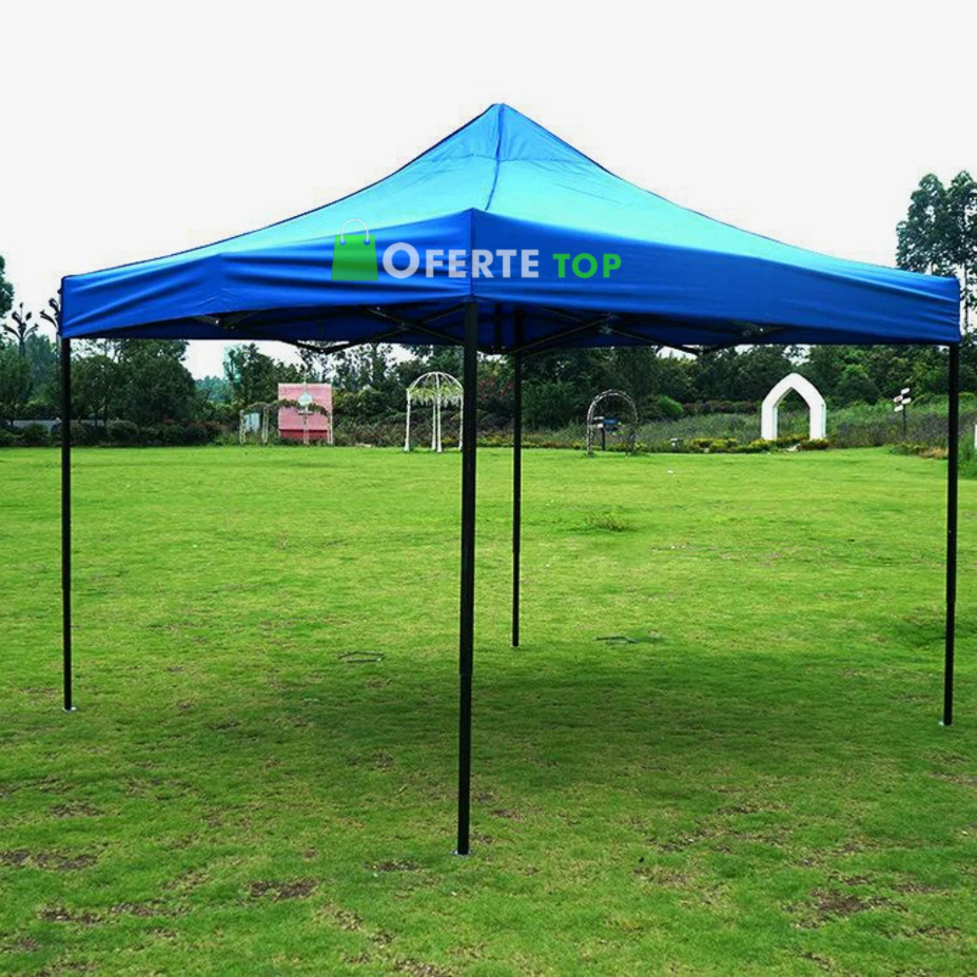 Cort Pavilion 3x3m Pliabil, tip acordeon! Cadru Metal pentru Curte, Gradina, Evenimente