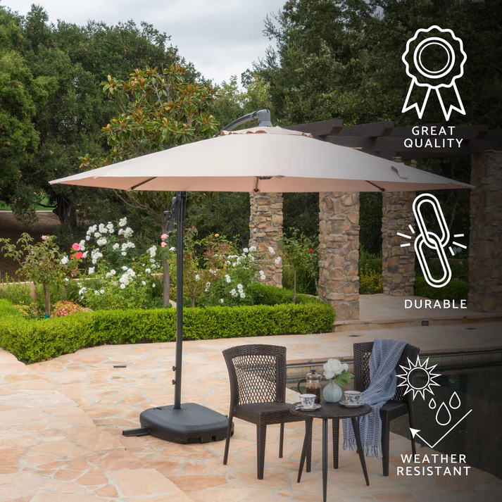 Umbrela de soare suspendata gradina 3M X 2.5M X 2.3M + suport gratuit