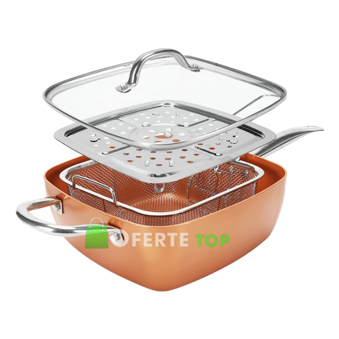 Tigaie multifunctionala, patrata,friteuza, pentru cuptor