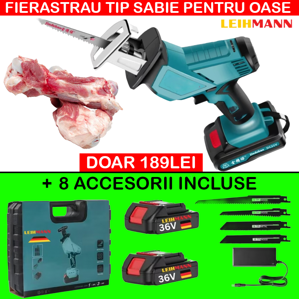 Fierastrau pendular tip sabie LEIHMANN pentru oase cu 2 BATERII de 36v