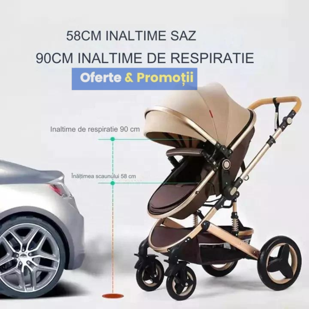 Carucior Bebe 2 în 1 - Eleganță, Confort și Funcționalitate Premium