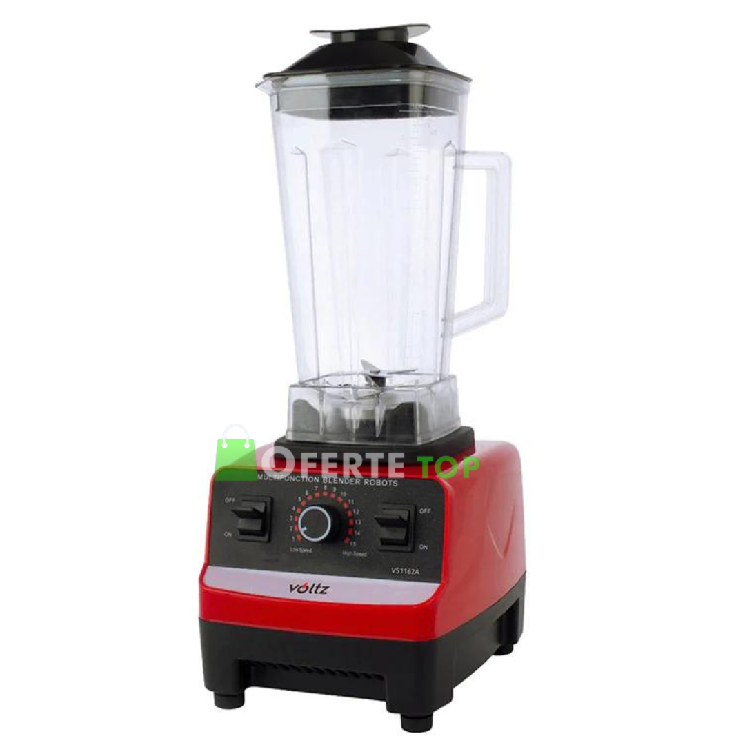 Blender de masa, 1000 W, 2 l, 15 viteze, 48000 RPM, 6 lame, Rosu