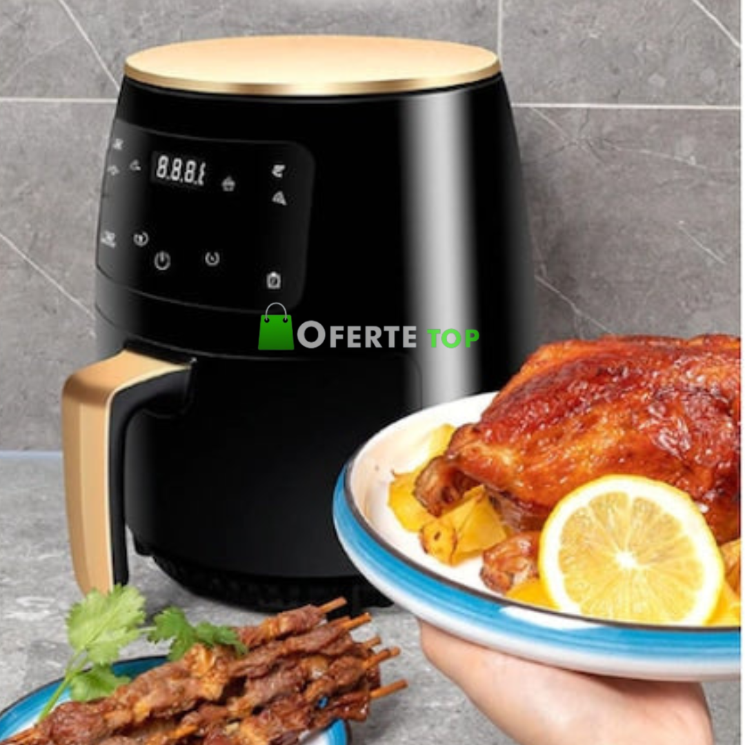 Friteuza fara Ulei cu aer cald, Functie de Coacere, 6L, TOP KING, LCD