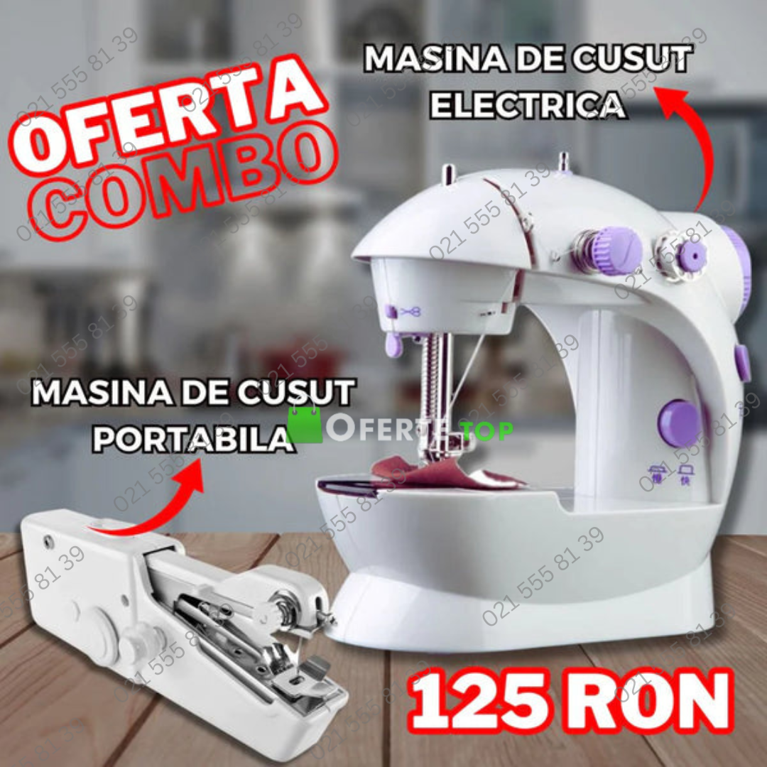 SET 2 MASINI DE CUSUT UNA PORTABILA+UNA DE BIROU