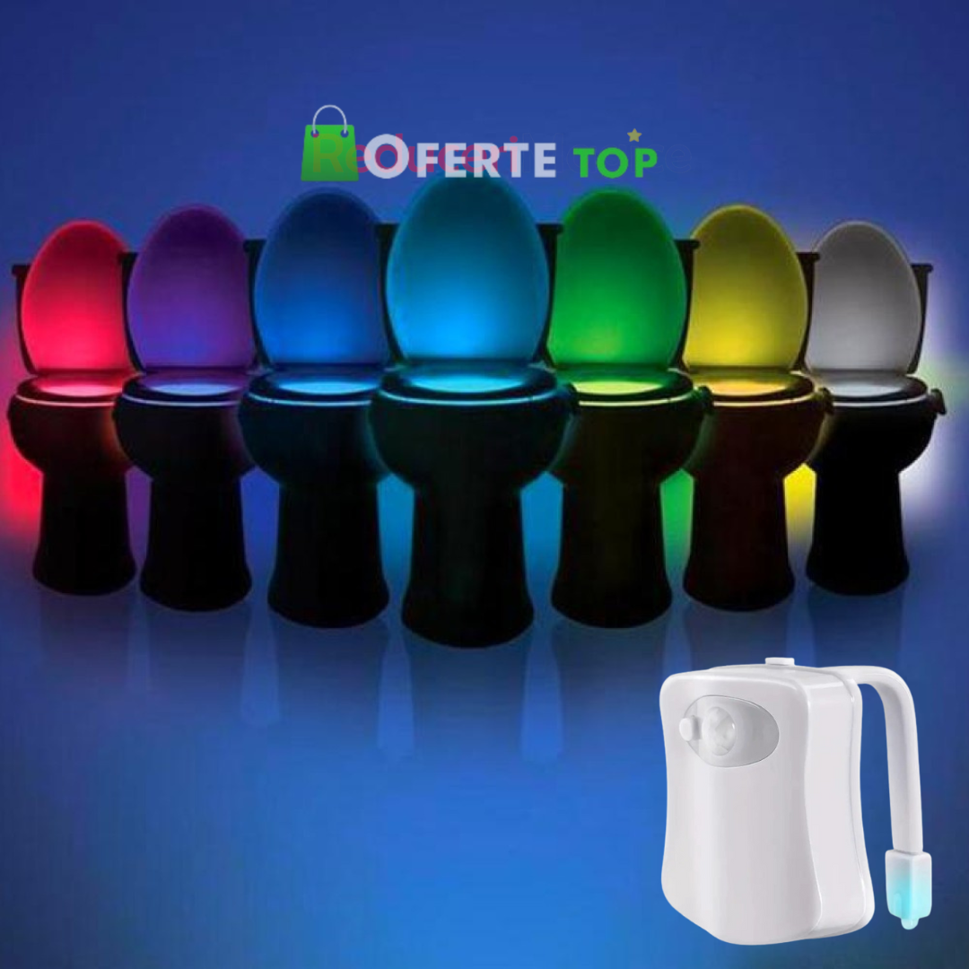 Lampa de veghe pentru toaleta cu LED, senzor de miscare si lumina, 8 culori diferite