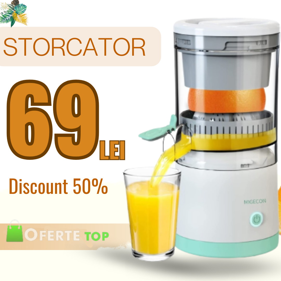 Storcator Electric De Citrice , Portabil, Cu Alimentare USB, Turcoaz, Usor De Folosit, 45W