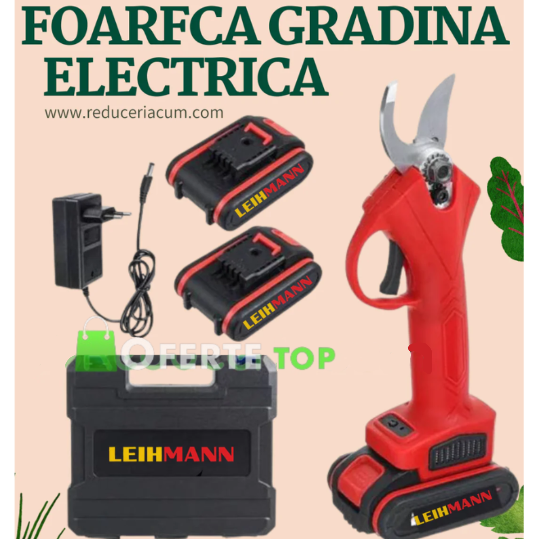 Foarfeca electrica pentru vita de vie, crengi, cu 2 Acumulatori 36V