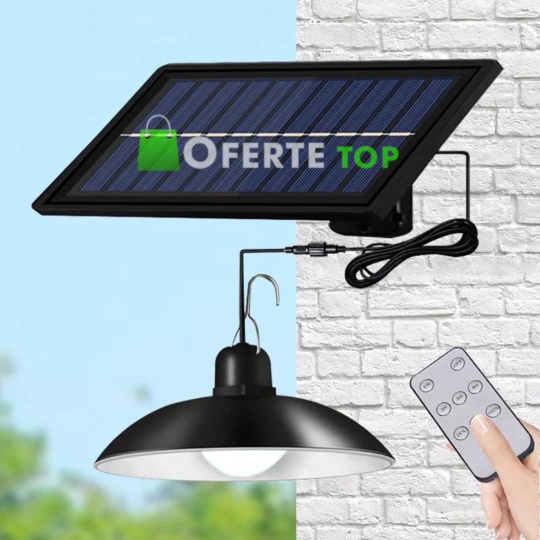 Panou Solar cu 1 Bec LED cu Aplica si Telecomanda