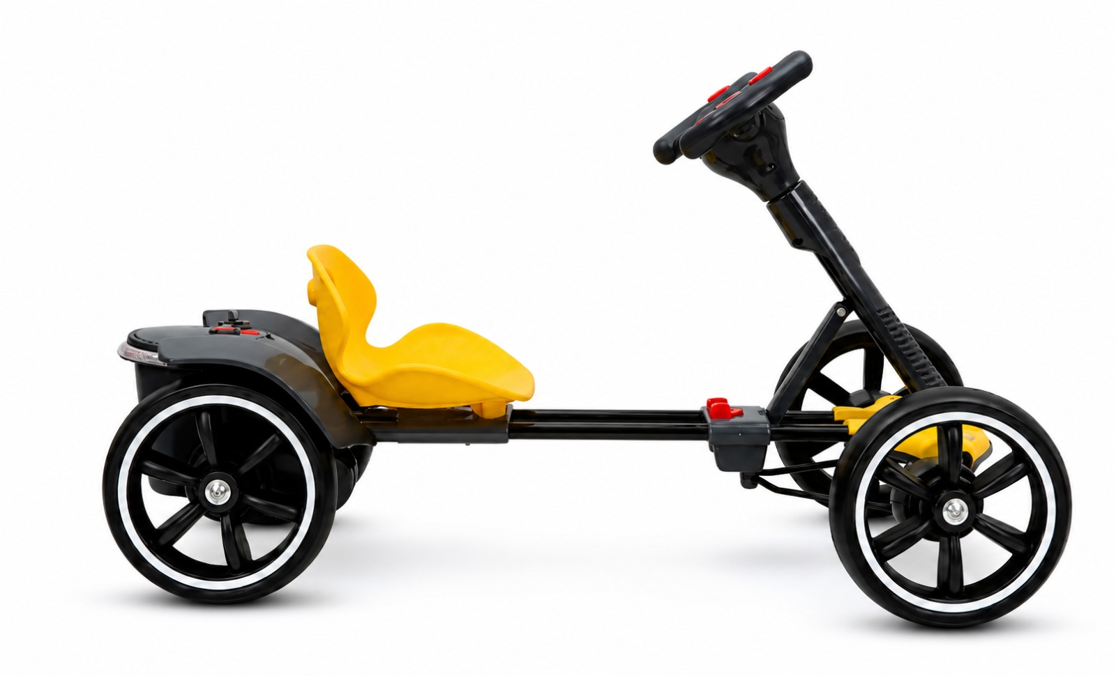 Kart electric LEIHMANN pentru copii, cu volan sport și roti mari, galben/negru