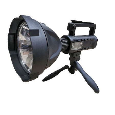 Lanterna LED, model Reflector Multifunctional W591, led P50 10W, Reincarcabila la USB, cu maner, trepied, 4 Faze, 31x16 cm