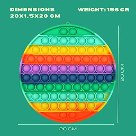 Jucarie antistres din silicon Gaea, Pop it,Push Bubble, Rotund, 20x20cm,multicolor