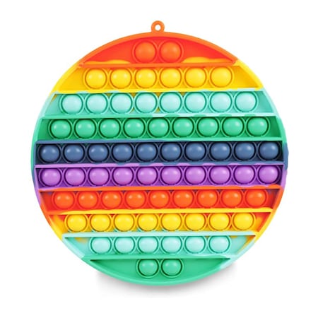 Jucarie antistres din silicon Gaea, Pop it,Push Bubble, Rotund, 20x20cm,multicolor